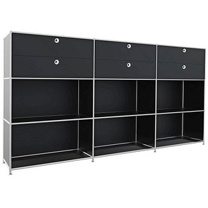 viasit Sideboard System4, 82857 schwarz 227,9 x 40,4 x 118,2 cm, 1 St.