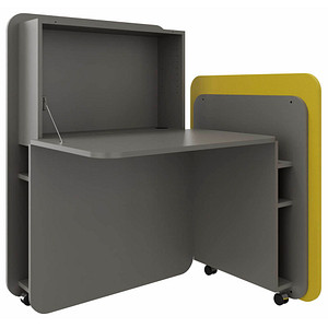 fm FLATup  Sekretär basalt/ gelb rechteckig, schwarz 107,0 x 41,5 – 91,0 cm
