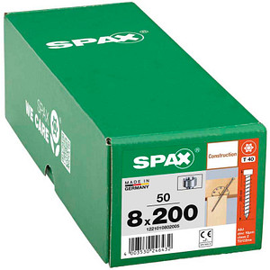 4003530246432 - Inforce 8 x 200 mm 50 Stück Vollgewinde Zylinderkopf t-star plus T40 CUT-Spitze wirox - 1221010802005 - Spax