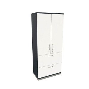 4260649685693 - fm Aktenschrank Sidney 4260649685693 lavagrau weiß 2 Fachböden 800 x 442 x 1869 cm