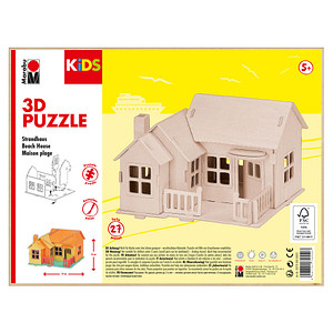 4007751745507 - KiDS Strandhaus 3D-Puzzle 27 (bemalbar) Teile