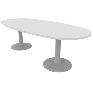 8029466135400 - Besprechungstisch Phenor bis 8 Personen Oval Tellerfuß B 2400 x H 740 mm weiß silber 8029466135400 - Besprechungstisch Phenor bis 8 Personen Oval Tellerfuß B 2400 x H 740 mm weiß silber