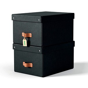 2 LEITZ Puro Aufbewahrungsboxen 17,0 l schwarz 27,0 x 37,0 x 20,0 cm