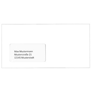 4040134254609 - AKTION Briefumschläge DIN lang mit Fenster weiß selbstklebend 1000 St + GRATIS SCHULTE Dominosteine Vollmilch Schokolade 1750 g