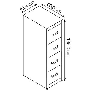 4250633304310 - mauser Hängeregistraturschrank Bügelgriffe 4 Schübe Sanfteinzug 1-bahnig reinweiß 4250633304310 - mauser Hängeregistraturschrank Bügelgriffe 4 Schübe Sanfteinzug 1-bahnig reinweiß