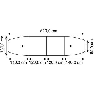 4032062316399 - HAMMERBACHER Konferenztisch KT52C asteiche Tonnenform Rundrohr grau 5200 x 850 1300 x 720 - 740 cm