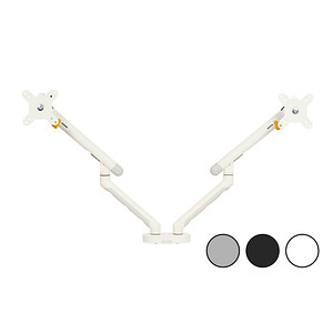 BAKKER ELKHUIZEN BE Flexible Dual Monitorhalterung Tischklemme Weiß 2 Monitore