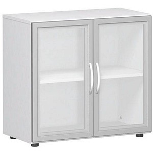 4038933486284 - Aktenschrank Flex S-382800-GTW weiß Acrylglas satiniert 1 Fachboden 800 x 420 x 752 cm
