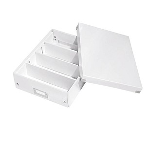 4002432105120 - Aufbewahrungsbox Click & Store WOW 6058-00-01 8 Liter mit Deckel für A4 außen 370x280x100mm Karton weiß 4002432105120 Leitz