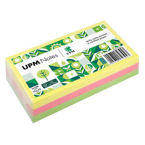 UPM Raflatac Haftnotizen 5855-21PG-3, brillant, 125x75mm, gelb/pink/grün, rechteckig 4044355793947 UPM Raflatac 3 Stück