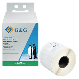 6941881284230 - Etikettenrollen für Etikettendrucker ersetzt DYMO 99014 S0722430 weiß 540 x 1010 mm 1 x 220 Etiketten