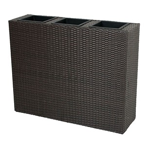 4041908099723 - Harms - Raumtrenner mit 3 Pflanztöpfen Stahl Kunststoffgeflecht coffee 970289 4041908099723 - Harms - Raumtrenner mit 3 Pflanztöpfen Stahl Kunststoffgeflecht coffee 970289