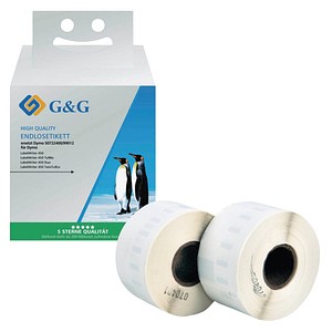 6941881284247 - Etikettenrollen für Etikettendrucker ersetzt DYMO 99012 S0722400  weiß 360 x 890 mm 2 x 260 Etiketten