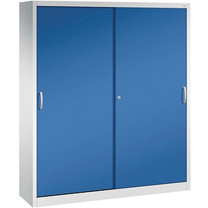 4050646133576 - CP Schiebetürenschrank C 2000 Acurado 2140-00 S10110 lichtgrau enzianblau 8 Fachböden 1600 x 400 x 1950 cm