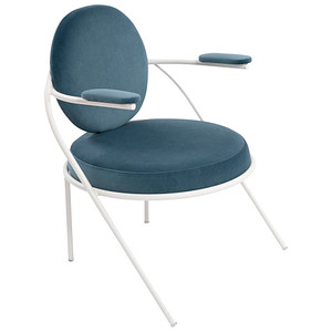 meet powered by PAPERFLOW Sessel SATURNE blau weiß Stoff 70,0 x 73,0 x 88,0 cm, 1 St.
