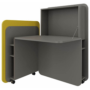 fm FLATup  Sekretär basalt/gelb rechteckig, schwarz 107,0 x 41,5 – 91,0 cm