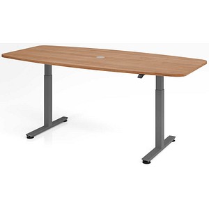 HAMMERBACHER Konferenztisch VXMST22 Nussbaum Stahl/Holz 220cm Rechteckig