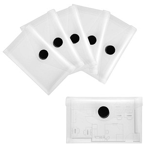 4250037416879 - Dokumententasche 40119 Visitenkarten-Format farblos transparent schwarzer Knopf 4250037416879 40119-04 10 Stück