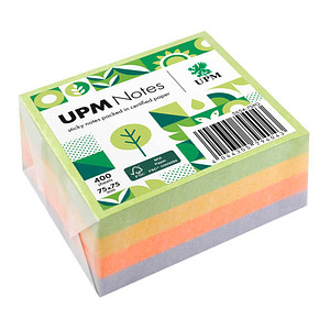UPM Raflatac Haftnotizen 5654-75PG, Spring, 75x75mm, grün/gelb/orange/blau, quadratisch 4044355794043 UPM Raflatac 400 Blatt