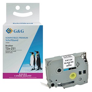 6941881284551 - Premium Schriftband komp zu Brother TZe-251 schwarz auf weiß 6941881284551 G und G