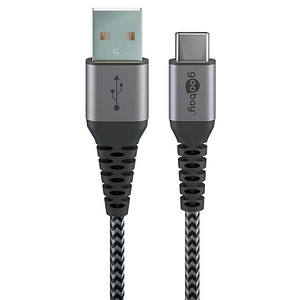 Goobay USB 2.0 A/USB C Kabel 1m Schwarz/Grau