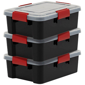 7091034854892 - Aufbewahrungsbox AT-S BkR C DRed 6379 außen 29x39x146cm Polypropylen schwarz transparent rot 7091034854892 IRIS Ohyama