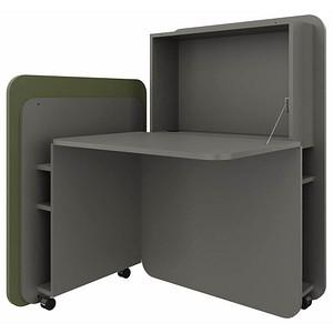 fm FLATup  Sekretär basalt/dunkelgrün rechteckig, schwarz 107,0 x 41,5 – 91,0 cm