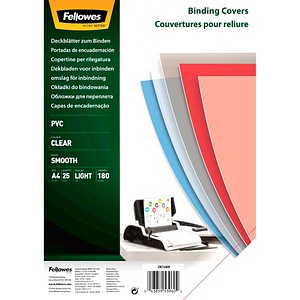 Fellowes Deckfolien für Bindemappen transparent, DIN A4 0,18 mm, 25 St.