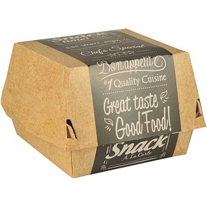 4002911866344 - Burgerboxen aus Pappe FSCR pure 10 x 10 cm Good Food klein 50 Stk