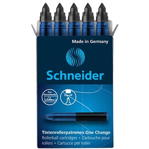 Schneider Nachfüllpatrone Tintenroller One Change Tintenroller One Change, Breeze, Base Senso, Base Ball 0,6mm schwarz 4004675124029 Schne 5 Stück