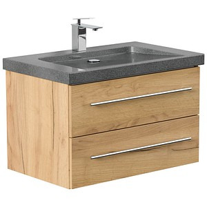 4251982676752 - POSSEIK Waschbecken mit Unterschrank YAMO 75 eiche gold 750 x 450 x 500 cm