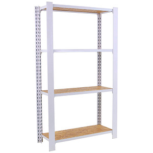 8425437127298 - Schwerlastregal OFFICLICK 4 8425437127298 weiß braun 800 x 300 x 1500 cm 8425437127298 Simonrack