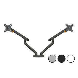BAKKER ELKHUIZEN BE Flexible Dual Monitorhalterung - 2 Monitore - Tischklemme - Grau
