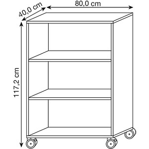 4032062152027 - Rollenregal TOPAS LINE 3 Ordnerhöhen B 800 mm Nußbaum-Dekor