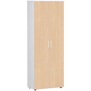 geramöbel Aktenschrank Flex, S-386002-BW weiß, buche 5 Fachböden 80,0 x 42,0 x 216,0 cm