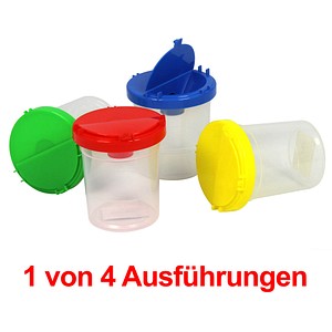 12 x M+M Pinselauswascher mit Klappdeckel farbig sortiert