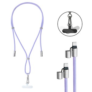 Intenso Charging Lanyard Handykette Ladekabel lila, Kabellänge: 1,65 m, 60 Watt
