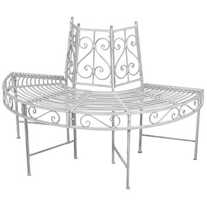 4041908097446 - Metall Baumbank Varda Gartenbank Sitzbank Parkbank Antik weiß 4041908097446 - Metall Baumbank Varda Gartenbank Sitzbank Parkbank Antik weiß