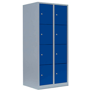 4061815519442 - Schließfachschrank enzianblau lichtgrau 523421 8 Schließfächer 800 x 500 x 1800 cm 4061815519442 LÜLLMANN