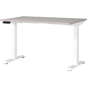 4005949790766 - Sitz-Steh-Schreibtisch JET 7907-617 elektrisch höhenverstellbar 72-120cm (H) 120cmx80cm (BxT) rechteckig kaschmir   Weiß 400
