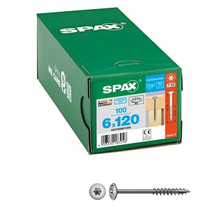 4003530183058 - Spax - hiforce 6 x 120 mm 100 Stück Teilgewinde Tellerkopf t-star plus T30 4CUT Edelstahl rostfrei A2 - 0257000601205