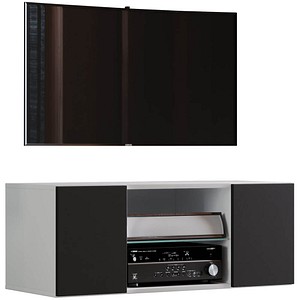 TV-Lowboard Jusa 95 weiß, schwarz