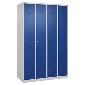 4067521365175 - Spind Classic Plus lichtgrau enzianblau 080000-40-S10024 4 Schließfächer 1200 x 500 x 1850 cm 4067521365175 C+P-Möbel 4067521365175 - Spind Classic Plus lichtgrau enzianblau 080000-40-S10024 4 Schließfächer 1200 x 500 x 1850 cm 4067521365175 C+P-Möbel