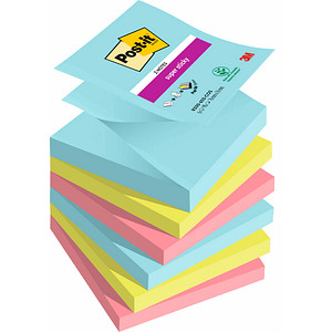 Post-it® Super Sticky Z-Notes Miami Haftnotizen extrastark farbsortiert 6 Blöcke