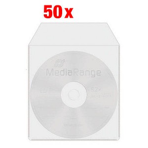 MediaRange 1er CD-/DVD-Hüllen transparent, 50 St.