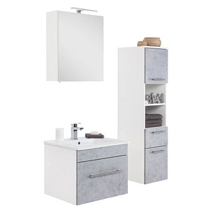 Badmöbel-Set VIVA beton/weiß