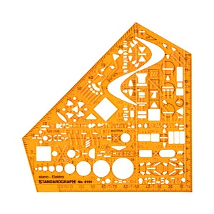 Standardgraph Kunststoff-Schablone Elektro 8191 orange-transparent 4014509010077 Standardgraph
