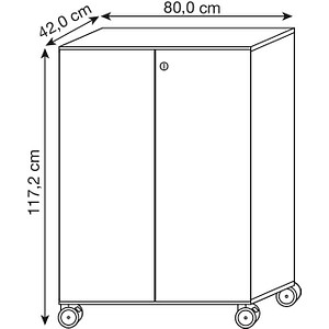 4032062157954 - HAMMERBACHER Aktenschrank Profi V238T3RA G 6 SG graphit buche 2 Fachböden 800 x 420 x 1172 cm