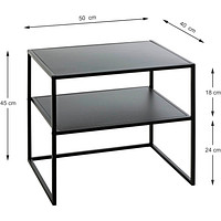 HAKU Möbel Beistelltisch Metall schwarz 50,0 x 40,0 x 45,0 cm >> büroshop24