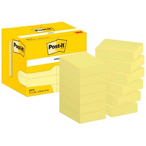 Post-it Haftnotiz Notes 653E 38x51mm gelb 12x100 Blatt